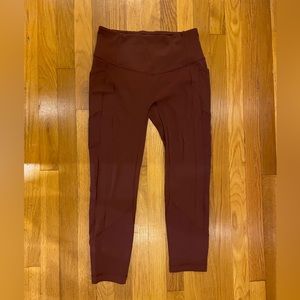 Lululemon All The Right Places Crop Legging Size 8 Burgandy